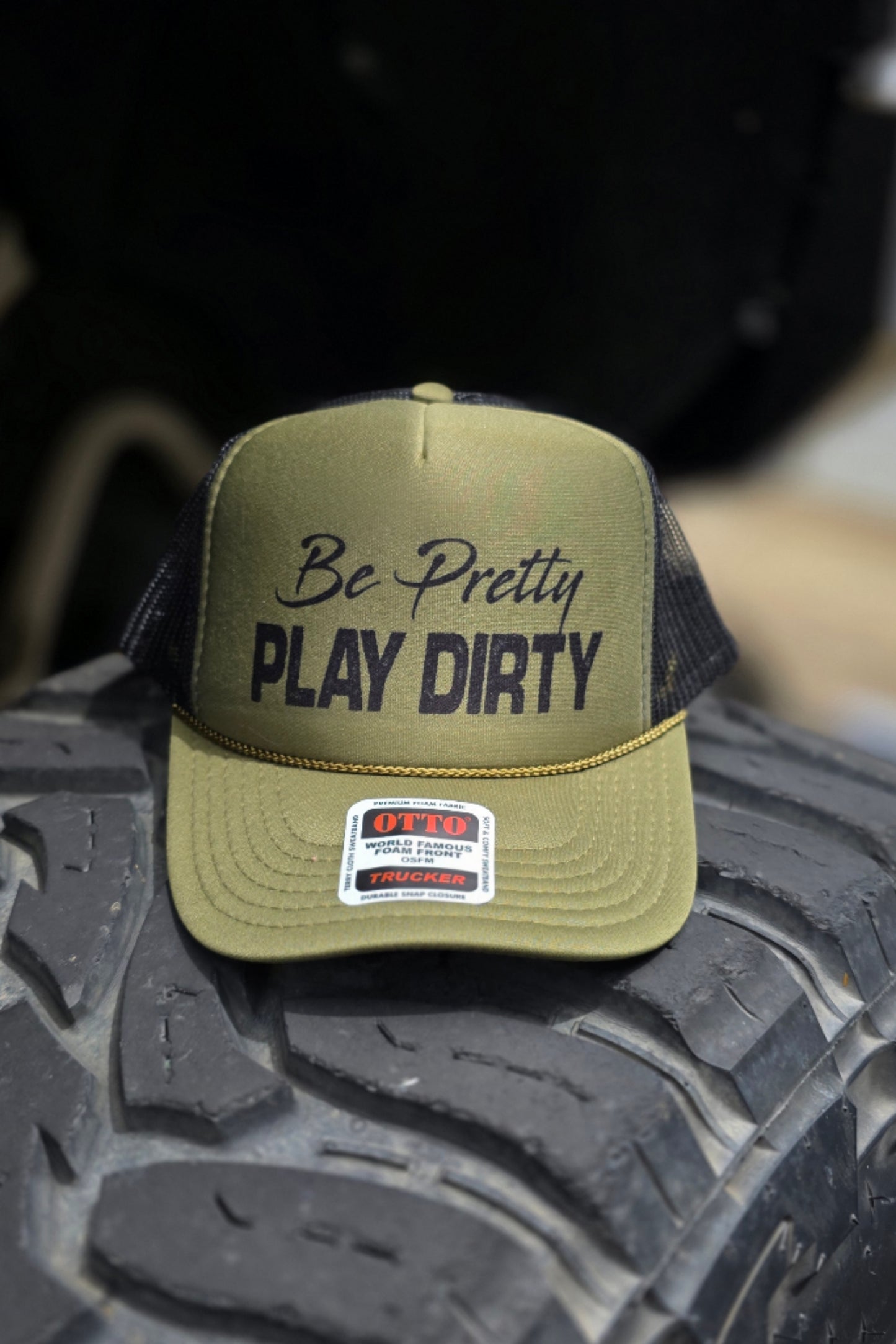 Be Pretty Play Dirty Trucker - Olive/Black