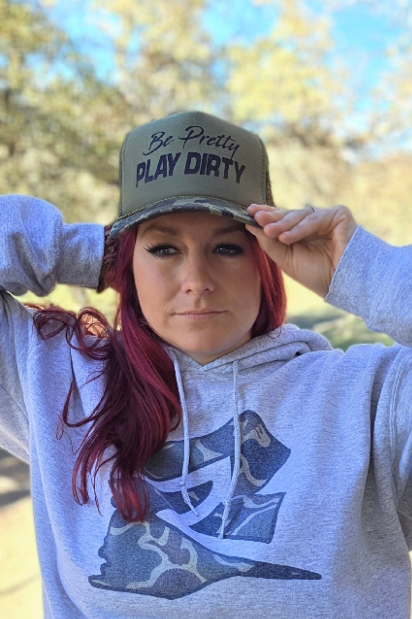 Be Pretty Play Dirty Trucker - Camo/Olive