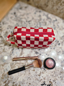 Checkered Cosmetic Bag