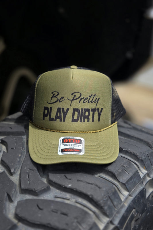 Be Pretty Play Dirty Trucker - Olive/Black