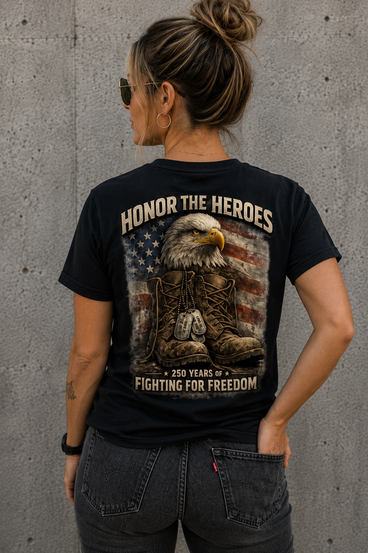 Honor The Heroes Black Tshirt (SMALL Only)