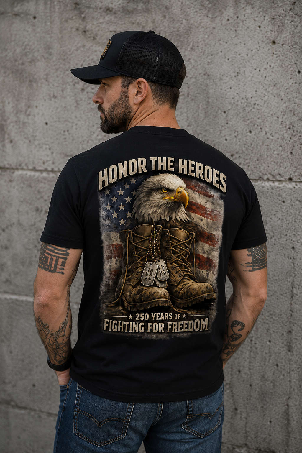 Honor The Heroes Black Tshirt (SMALL Only)