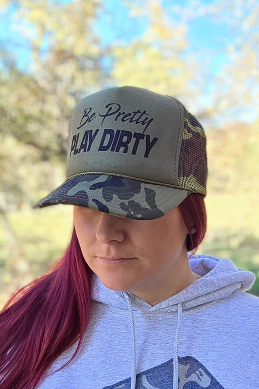 Be Pretty Play Dirty Trucker - Camo/Olive