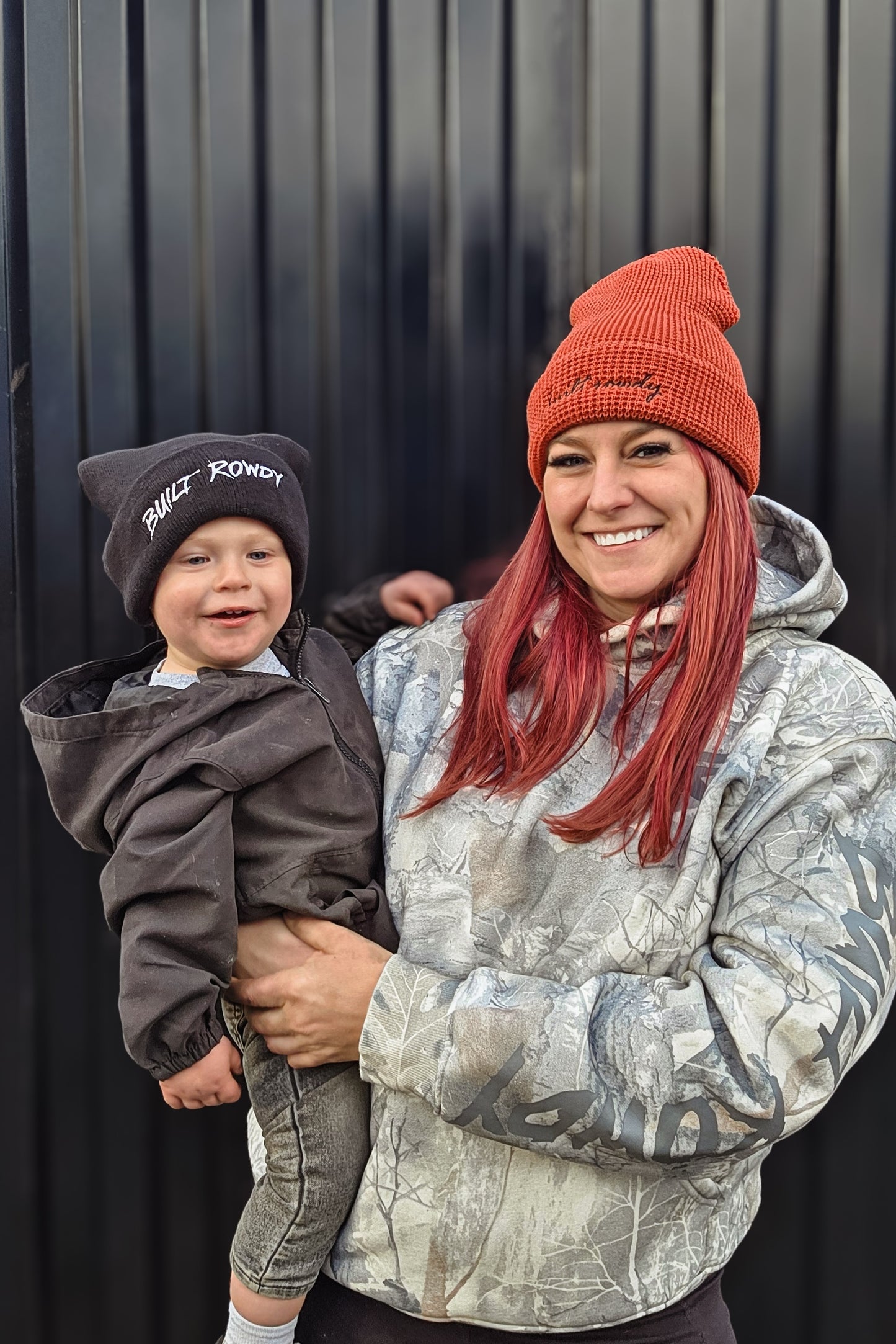 Cursive Waffle Beanie - Rust