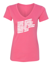 Load image into Gallery viewer, Wheel Turnin V Neck -Hot Pink
